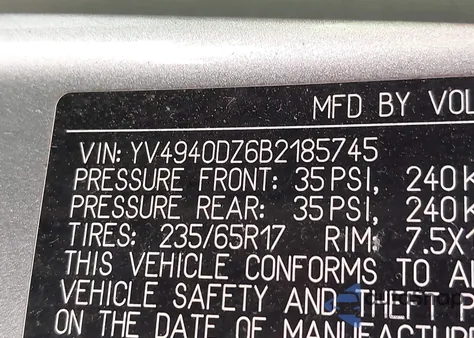 2011 Volvo Xc60 3.2 from USA, damaged, VIN YV4940DZ6B2185745